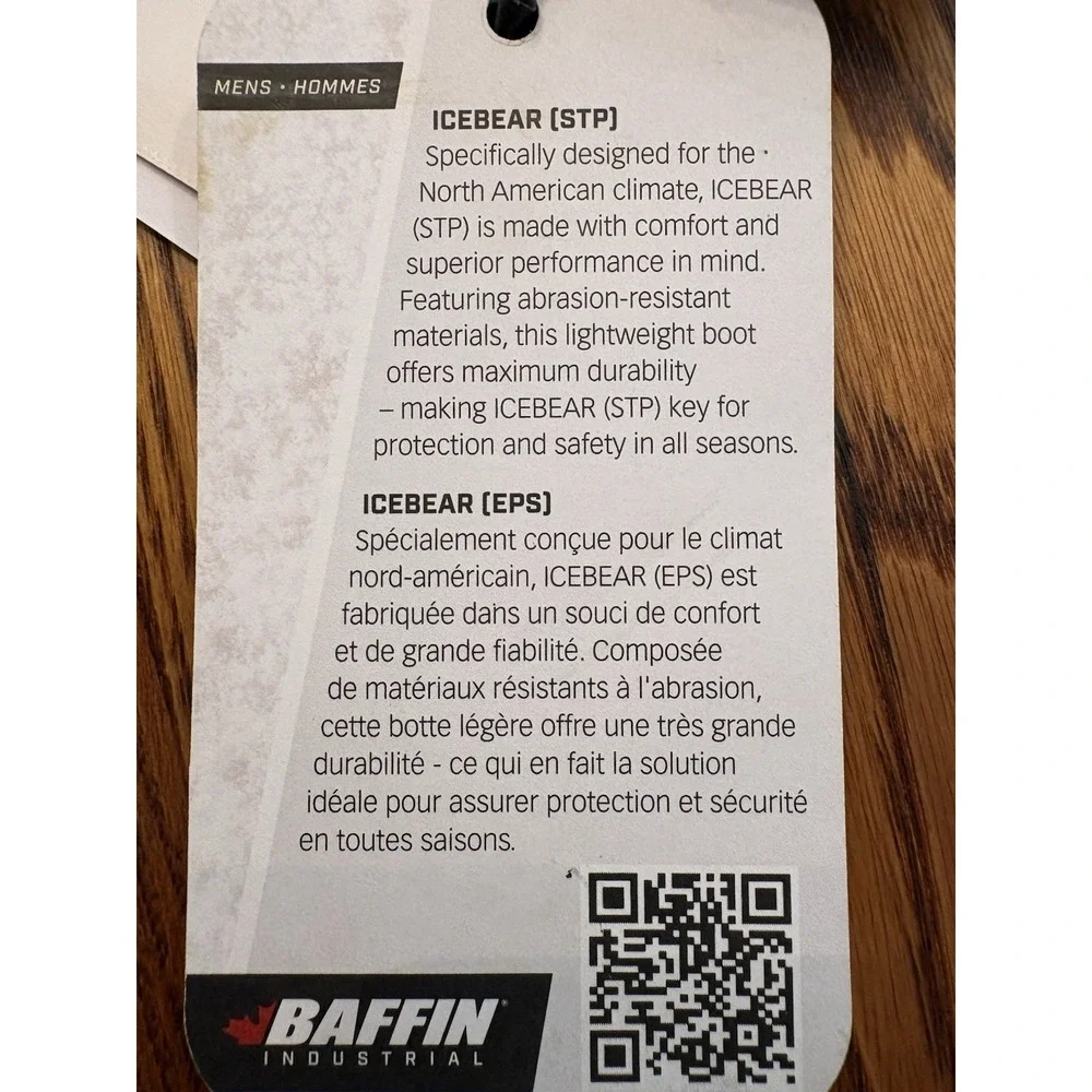 Brand New Baffin Men's Ice Bear Boots, Size US12 5157-0000 Safety Toe